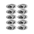Paulmann 93399 LED recessed light base round swivel max. 10x10W recessed spotlight brushed iron recessed lamp metal ceiling spot GU10 without bulb [energy class A++]