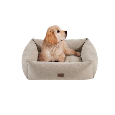 Charlie Large Memory Foam Pet Bed with Removable Cover - Tan