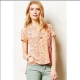 Anthropologie Tops | Anthropologie Neutral Snake Silk Top | Color: Pink/Yellow | Size: Xs