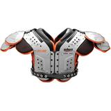 Schutt XV HD Adult Football Shoulder Pads - Skill Positions Silver/Orange