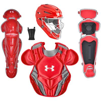 Under Armour Converge Victory Series NOCSAE Certified Youth Catcher's Set - Ages 12-16 Scarlet