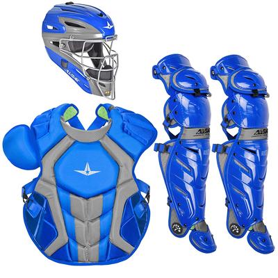 All Star S7 Axis NOCSAE Certified Adult Two Tone Baseball Catcher's Kit Royal