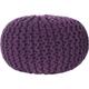 Petit Pouf Rond fabriqué en Tissu Coton Violet avec Sac à Billes en Polystyrène Inclus 40 x 25 cm