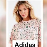 Adidas Dresses | Adidas Floral Top T-Shirt Dress | Color: Green/Pink | Size: M