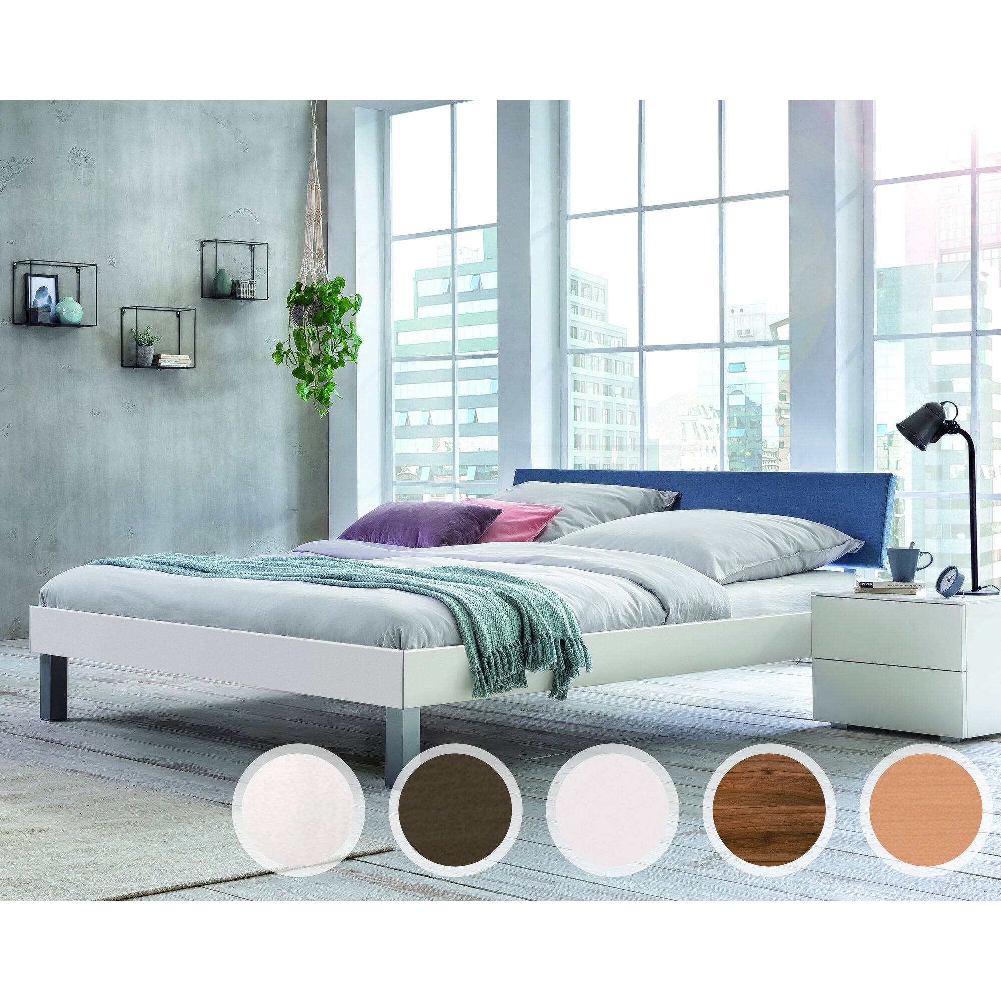 Hasena Movie-Line Bett Star Caro/Lecco 200x200 cm / Walnuss HN Image