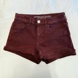 American Eagle Outfitters Shorts | American Eagle High Rise Maroon Denim Shorts | Color: Purple/Red | Size: 2