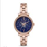 Michael Kors Accessories | Authentic M Kors Crystal-Embellished Dial Watch | Color: Blue/Gold/Red/Tan | Size: Os