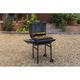 Charbroil American Gourmet 625 Barrel Charcoal Grill w/ Side Shelves Cast Iron/Steel in Black/Gray | 49.5 H x 35 W x 29 D in | Wayfair 21302030