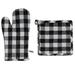 Dunroven House, Inc. Dunroven House, Inc 2-Piece Potholder & Oven Mitt Set Cotton in Black | 5 W in | Wayfair OR741MP-BLK