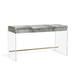 Interlude Cora Desk Wood/Plastic/Acrylic/Metal in Brown/Yellow | 30 H x 52 W x 24 D in | Wayfair 188130