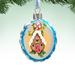 Designocracy Joy Gingerbread House Keepsake Holiday Shaped Ornament Glass in Blue/Brown/Orange | 3 H x 2 W x 1 D in | Wayfair 778211-7507