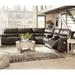 Brown Reclining Sectional - Wildon Home® Bradburn 240" Wide Faux Leather Symmetrical Reclining Sectional Faux Leather | 40 H x 42 D in | Wayfair