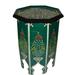 Bungalow Rose Handmade Moroccan Wood Table Green Wood/Solid Wood in Brown/Green | 20.5 H x 14.75 D in | Wayfair 20D35D2D31B54F6A9EFAAACD2FA949F5