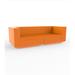 Vondom Vela - Resin Outdoor Sofa - 86.5"L - Lacquered Plastic in Orange | 28.25 H x 86.5 W x 39.25 D in | Wayfair 54170F-ORANGE