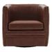 Armchair - Lark Manor™ Calzada 78.74cm Wide Top Grain Leather Swivel Armchair Wood/Genuine Leather in Brown | 28.5 H x 31 W x 29.5 D in | Wayfair