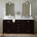 Latitude Run® Amariani 73" Double Bathroom Vanity Set Wood/Quartz Top in Brown | 35 H x 73 W x 22 D in | Wayfair F6ACAF41E9DB4622ADD4C3C30EDB4CDD