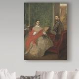 Vault W Artwork 'Edmondo & There'se Morbilli' by Edgar Degas Oil Painting Print on Wrapped Canvas in Brown/Green | 19 H x 14 W x 2 D in | Wayfair