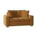 Wade Logan® Anastase 64" Square Arm Loveseat w/ Reversible Cushions Wood/Polyester in Orange | 36 H x 64 W x 39 D in | Wayfair