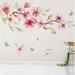 Harriet Bee Somerdale Cherry Blossom Watercolor Floral Asiatic Wall Mural Fabric in White | 35" L x 55" W | Wayfair