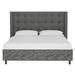 Joss & Main Harrell Tufted Upholstered Low Profile Platform Bed Polyester in Gray/White | 47 H x 46 W x 80 D in | Wayfair