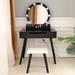 George Oliver Sikeston Vanity Set w/ Stool & Mirror Wood in Black | 29.53 H x 31.5 W x 15.75 D in | Wayfair 2558E35488584982962605D47E72BA74