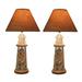 Longshore Tides Chattanooga 22" Table Lamp Set Metal/Fabric in Brown/White | 21.75 H x 11.75 W x 11.75 D in | Wayfair