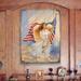 Alcott Hill® Laux American Angel by Dona Gelsinger Wood Block Wood in Blue/Brown | 5.5 H x 18 W x 1 D in | Wayfair E692176D27EE4A4893CD2B53CAFC11F3