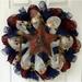 The Holiday Aisle® Country Western Wreath Patriotic Star Burlap/Deco Mesh, Metal in Blue/Brown/Red | 24 H x 24 W x 6 D in | Wayfair