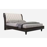 Orren Ellis Hailee Solid Wood & Low Profile Platform Bed Wood & Upholstered/ in Brown | 47.5 H x 74.5 W x 85 D in | Wayfair