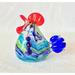 Ebern Designs Ottoville Rooster Figurine Glass in Blue/Gray/White | 3.95 H x 3.25 W x 2 D in | Wayfair BB2533946E3646CDB3FC2700CF627880