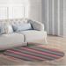 Blue/Brown 60 x 0.08 in Area Rug - Loon Peak® Janice Striped Red/Brown/Blue Area Rug Polyester | 60 W x 0.08 D in | Wayfair