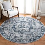 Blue/Navy 79 x 0.35 in Area Rug - Martha Stewart Rugs Oregon Oriental Navy/Gray Area Rug | 79 W x 0.35 D in | Wayfair ORE883N-7R