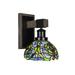 Rosalind Wheeler Tacoma 1-Light Wall Sconce Tiffany Glass/Metal | 9.75 H x 7 W x 8.75 D in | Wayfair 5075A50511A84D5A9393670F5183B3DD