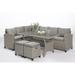 Breakwater Bay Brune 5 Piece Sectional Seating Group w/ Cushions Synthetic Wicker/All - Weather Wicker/Wicker/Rattan in Brown | Outdoor Furniture | Wayfair
