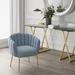 Side Chair - Mercer41 Fleckenstein 25.59" Wide Side Chair Velvet/Fabric in Blue | 29.13 H x 25.59 W x 23.62 D in | Wayfair