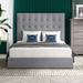 Brayden Studio® Handley Tufted Low Profile Standard Bed Upholstered/Revolution Performance Fabrics® in White | 67 H x 77 W x 77 D in | Wayfair