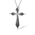 Namana Black and Silver Cross Necklace for Women. 925 Sterling Silver Necklaces for Women with Black and White Cubic Zirconia Gemstones. 925 Silver Necklace for Women with Gift Box
