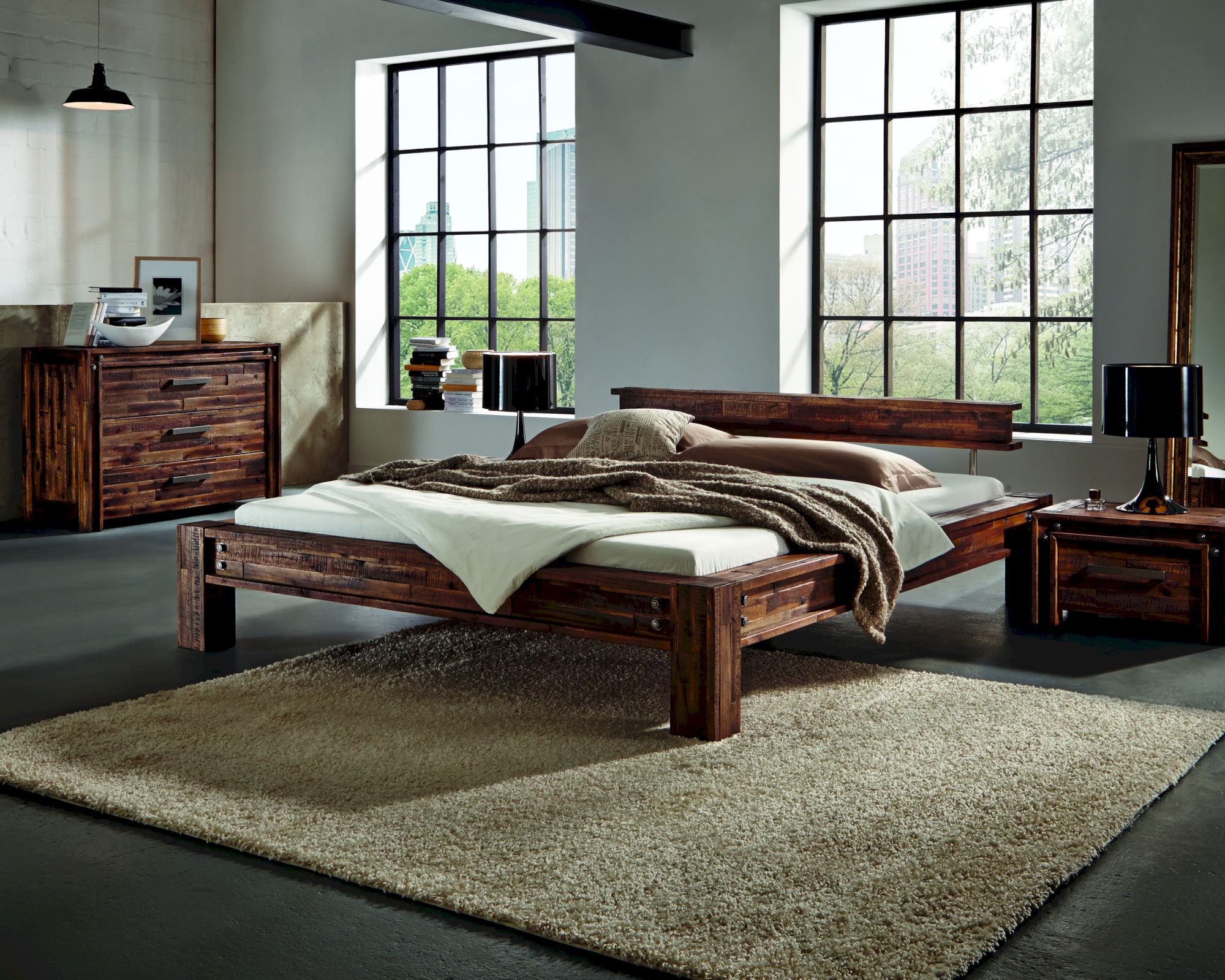 Hasena Factory-Line Massivholzbett San Luca 180x200 cm / braun