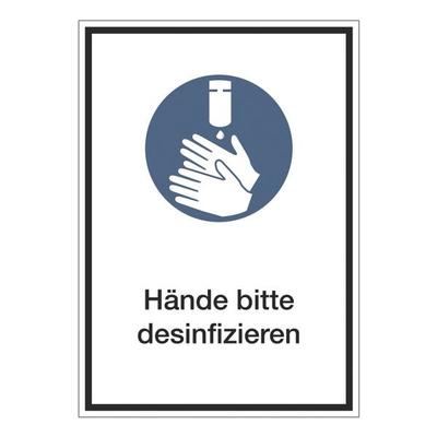 Marahrens Hinweisschild »Hände desinfizieren« 21 x 29,7 cm, 10 Stück blau, 21x29.7 cm