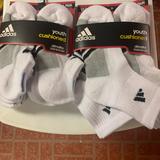 Adidas Accessories | 2 Packs Of Youth Adidas Socks | Color: White | Size: 13c-4y