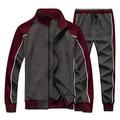 LBL Men Tracksuit Set Full-Zip Sweatshirt Jogger Sweatpants Warm Sports Running Sweat Suit Grey M