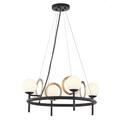 Justice Design Group Halo 22 Inch 4 Light LED Mini Chandelier - FSN-4225-OPAL-MBBR