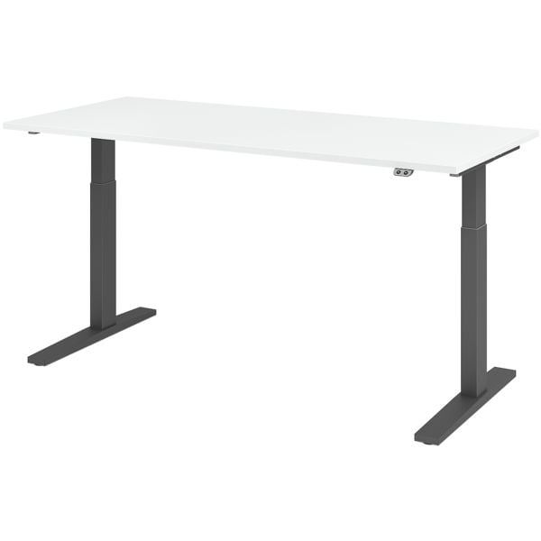 HAMMERBACHER Schreibtisch »Upper Desk« 180 cm breit und elektrisch höhenverstellbar bis 120 c weiß, 180x120x80 cm