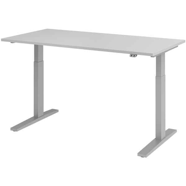 HAMMERBACHER Schreibtisch »Upper Desk« 160 cm breit und elektrisch höhenverstellbar bis 120 c grau, 160x120x80 cm