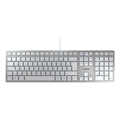 Cherry Kabelgebundene Tastatur »KC 6000 Slim« silberfarben silber, 44x3.3x13 cm