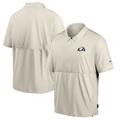 Men's Nike Bone Los Angeles Rams Sideline Coaches Half-Zip Short Sleeve Jacket