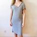 Anthropologie Dresses | Anthro Saturday Sunday Gray Stripe Knit Sun Dress | Color: Gray/White | Size: S