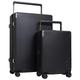 M&A Lakeside Breiter Trolley Spinner Gepäck mit TSA-Schloss, schwarz, 2-Piece Set, Lakeside Trolley mit TSA-Schloss