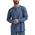 Wrangler Authentics Herren Authentics Men's Long Sleeve Waffle Henley Hemd, Indigoblau im Vintage-Stil, L