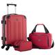 Travelers Club Chicago Hardside Erweiterbares Spinner-Gepäck, Rot/Ausflug, einfarbig (Getaway Solids), 3 Piece Set, Chicago Hartschalengepäck, erweiterbar